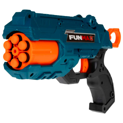 Бластер FunMax M11 механический 7 стволов 8 снарядов 1TOY Т24234 1